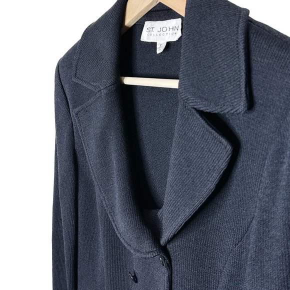 St. John Collection Santana Knit Women's 8 Black Jacket Vintage Four Button - Picture 6 of 16